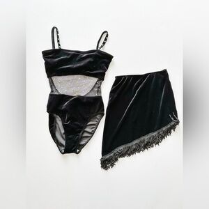 Two piece Dance Wear - Body Suit & Asymmetrical Skirt - Size 12-14 years